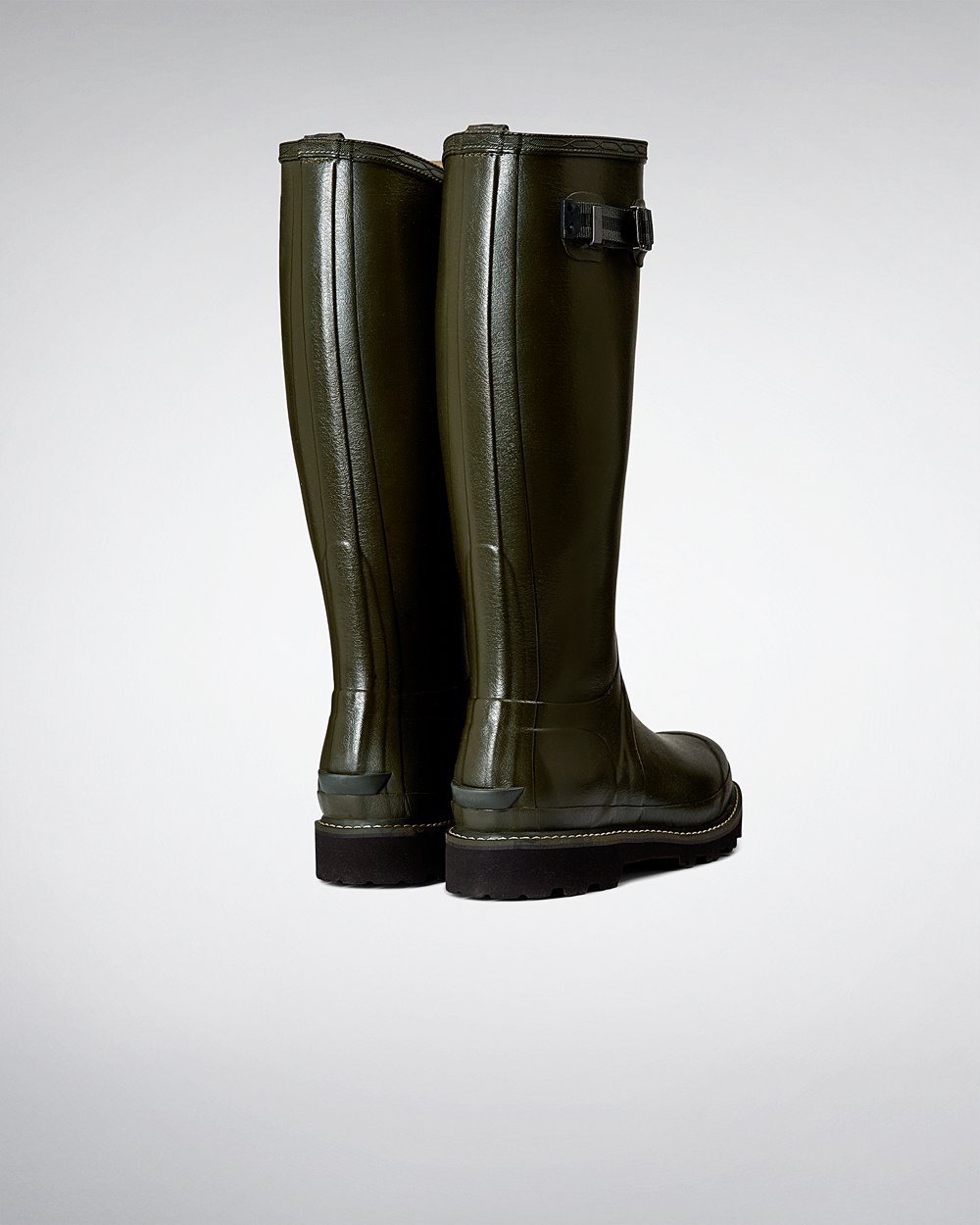 Bottes Hautes de Pluie Hunter Balmoral Poly-Lined Femme Vert Foncé Olive TWNOPBU-74